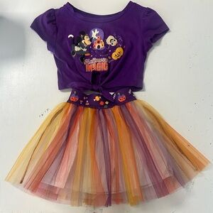 Disney Resort parks Halloween Shirt Tutu Skirt Outfit XXS 2/3 Minnie Mouse